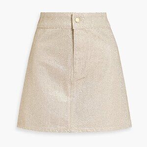 TRIARCHY Ms.Triarchy Crystal Embellished Denim Mini Skirt ORGANIC COTTON Size 24